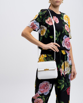 Dolce&Gabbana Біла шкіряна сумка крос-боді Marlene BB7726A3G19