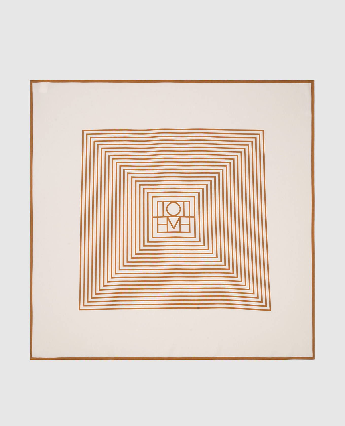 

Платок из шелка с монограммой логотипа, Бежевый, Платки