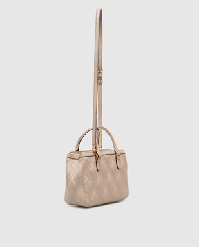 Valentino Бежева шкіряна сумка-тоут з логотипом 7W2B0R97MIC