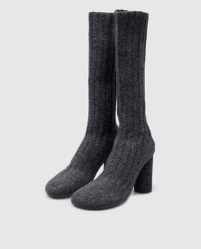 Bottega Veneta Серые сапоги Atomic Boot с шелком и шерстью 775456V3V00