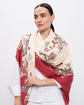 Etro Бежевый платок с узором Пейсли WAYA0001AV768