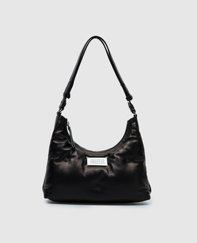 Maison Margiela Черная кожаная сумка с патчем логотипа. SB3WG0024P4300