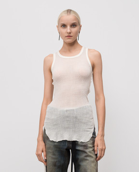 Ann Demeulemeester Белый топ Mara с шерстью B0011982FA619