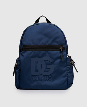 Dolce&Gabbana Дитячий синій рюкзак з монограмою логотипа DG EM0084AU927