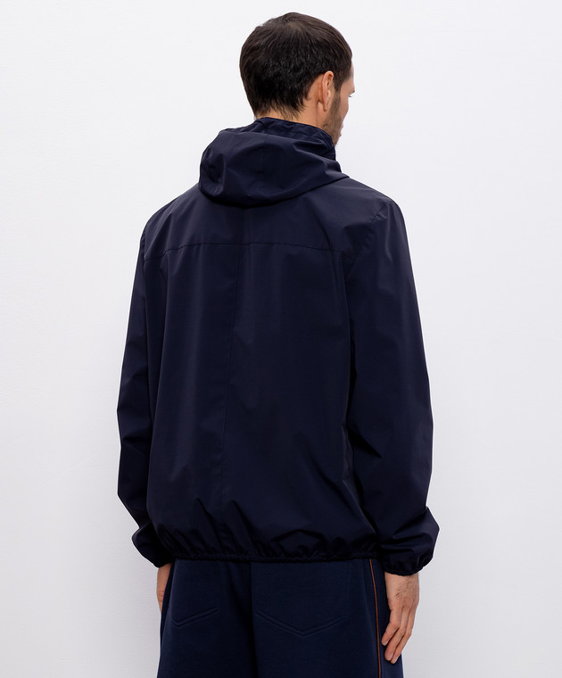 Brunello Cucinelli Синя спортивна куртка з вишивкою емблеми MM49A7440G зображення 4