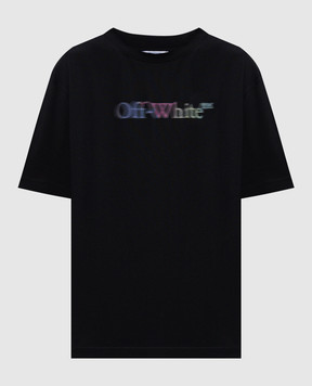 Off-White Черная футболка с принтом San Matthew OWAA134S25JER004
