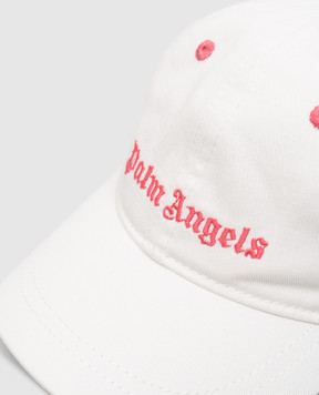 Palm Angels Дитяча біла кепка з вишивкою логотипа PGLB001C99FAB001