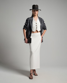 Brunello Cucinelli Білий жилет з льоном з ланцюжком моніль MH126HU826
