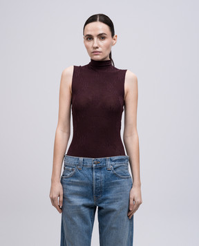 Victoria Beckham Бордове боді у візерунок 1225KTP006395A