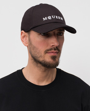 Alexander McQueen Чорна кепка з логотипом 8281824105Q