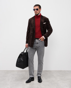 Brunello Cucinelli Червоний светр з вовною та шовком MOH709203
