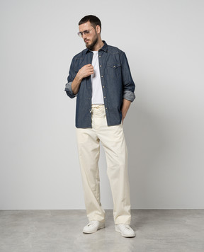 Canali Жовті штани з льоном PT0118791694
