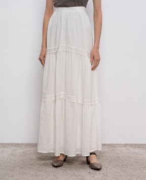 Ermanno Scervino Біла спідниця максі з кропиви з намистинами та бісером D302O302TBX