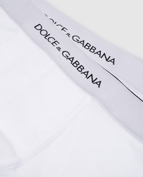Dolce&Gabbana Набір білих трусів-боксерів в рубчик з логотипом M9D87JONN96