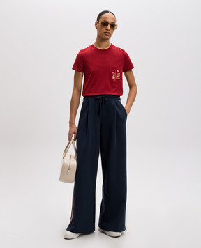 Max Mara Червона футболка NUNZIO з монограмою логотипа NUNZIO