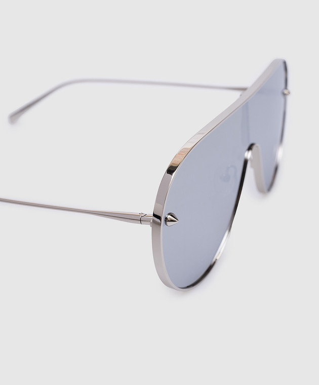 Alexander McQueen солнцезащитные очки-маска с зеркальным эффектом 803365I3310 изображение 5