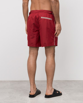 Brunello Cucinelli Бордовые шорты для плавания с принтом логотипа MW817052P