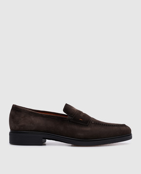 Santoni Коричневые замшевые лоферы Easy MGEG18964NEAXGEX