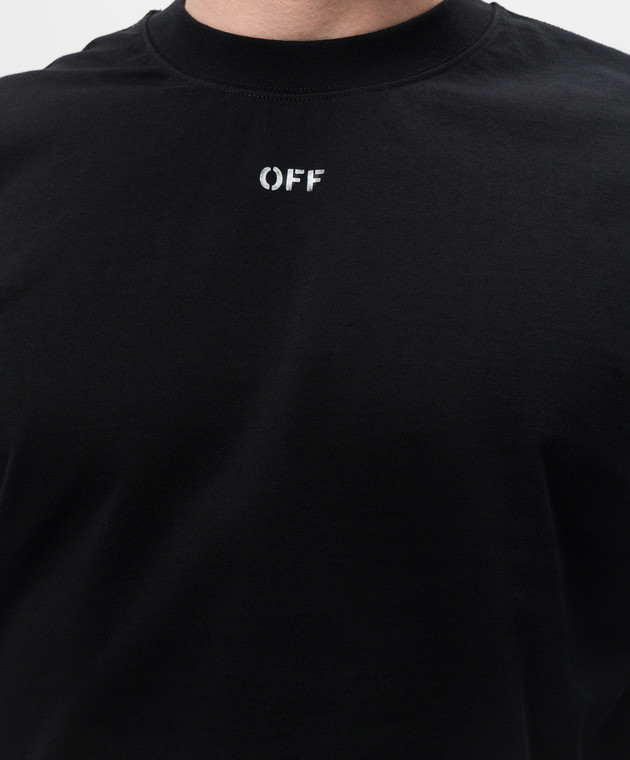 Off-White Черный лонгслив с принтом логотипа OMAB086C99JER001 изображение 5