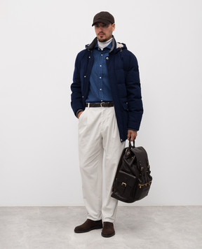 Brunello Cucinelli Синя пухова куртка з вовни MM4701823