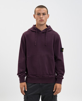Stone Island Фіолетове худі з патчем логотипа K2S156100062S0051