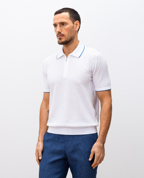 Bertolo Cashmere Белое поло в тканом узоре. 902435002482
