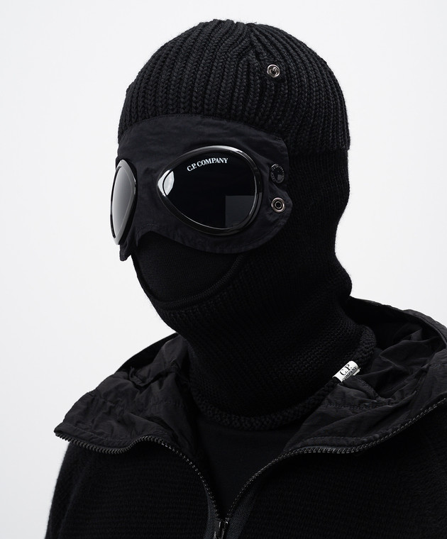 C.P. Company Чорна балаклава з вовни з окулярами MAC301A005509A зображення 3