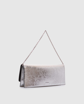 Givenchy Серебристый кожаный клатч 4G Liquid BB5115B1ZB