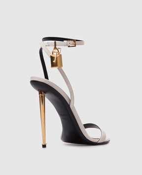 Tom Ford Бежевые босоножки с брендовым замком W2272LKD002G