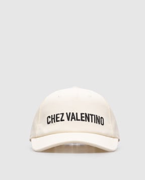 Valentino Біла кепка з вишивкою CHEZ VALENTINO 6W2HDA41FVH