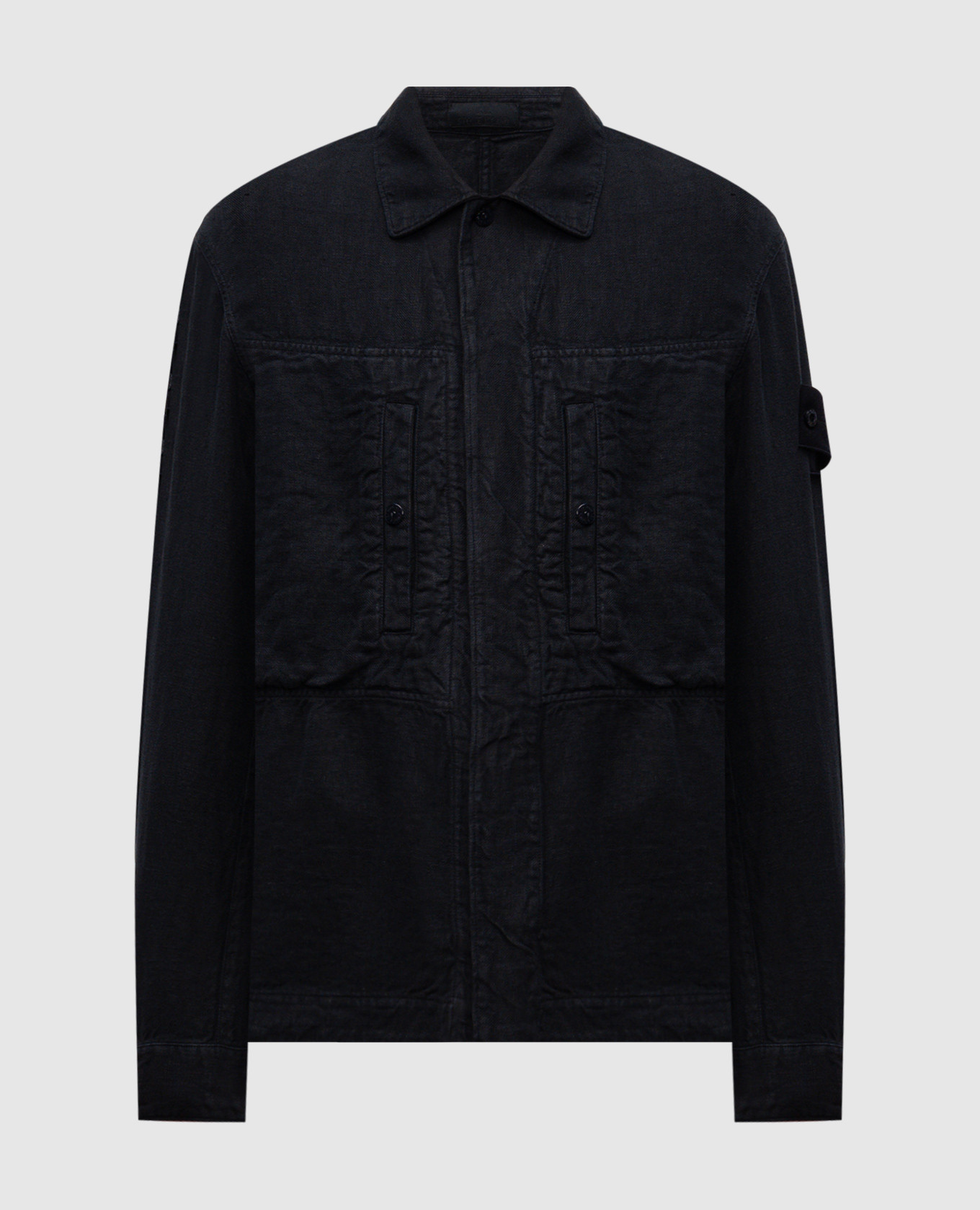 

Синяя рубашка из льна, Синий, Рубашки