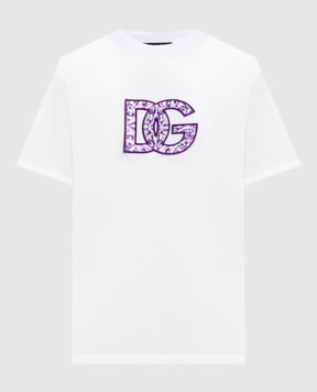 Dolce&Gabbana Біла футболка з логотипом DG F8N08ZGDC6U