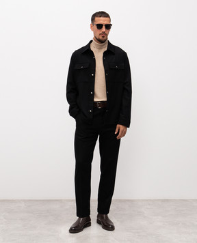 Cashmere&Whiskey Чорна сорочка з вовни і кашеміру 07687R0497