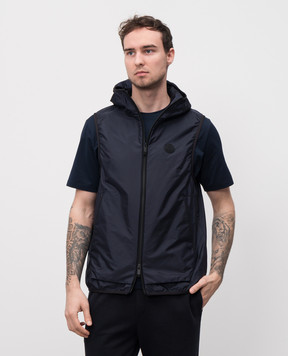 Moncler Синій жилет з принтом логотипа K10911A00172539ZD