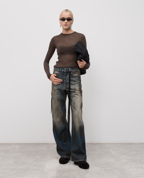 Ann Demeulemeester Коричневий топ Oke з вовною B0012327FA619