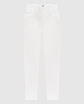 Brunello Cucinelli Білі джинси з патчем логотипа MP057P5319