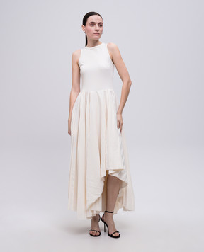 Alexander McQueen Белое платье асимметричного кроя 814517QLAED