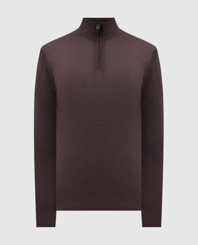 Canali Коричневый джемпер из шерсти MK01149C0015