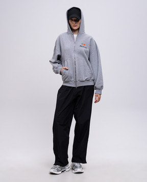 Balenciaga Серая меланжевая спортивная куртка с логотипом 803264TSVI5