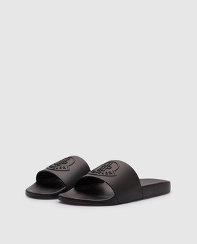 Moncler Черный слайдер с фактурной логотип логотип K109A4C00020M2999