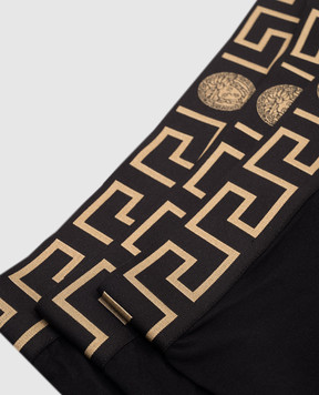 Versace Набор черных трусов-боксеров Greca AU103261A10011
