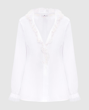 Ermanno Scervino Белая блуза с кружевом D462K305GCX
