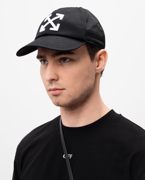 Off-White Черная кепка с логотипом эмблемы Arrow OMLA049C99FAB002