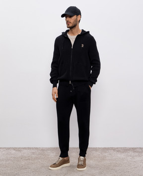 Brunello Cucinelli Чорні спортивні штани в рубчик M29201019G