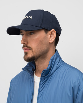 Moncler Синя кепка з фактурним логотипом K10913B0005404863