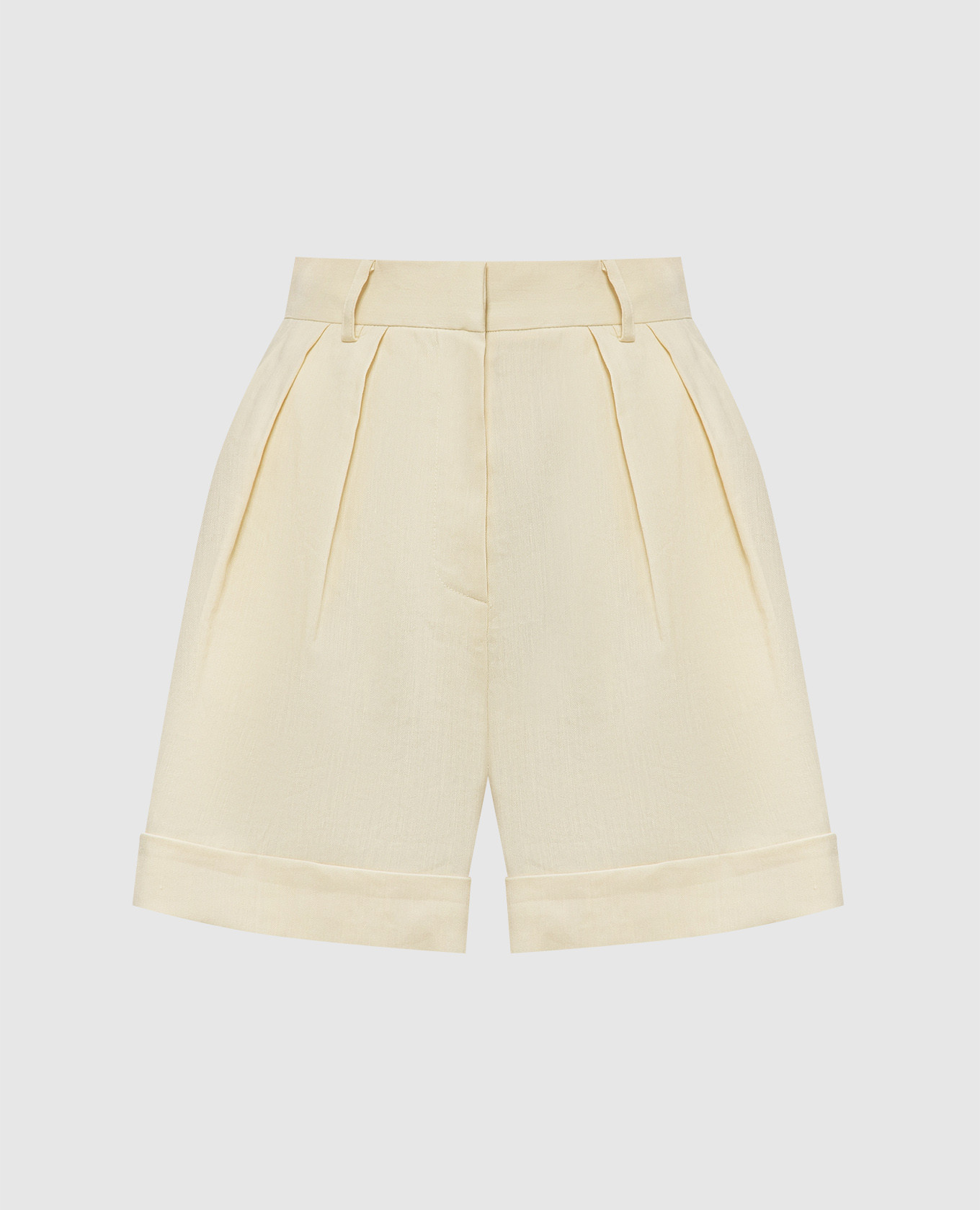 Rina yellow shorts with linen