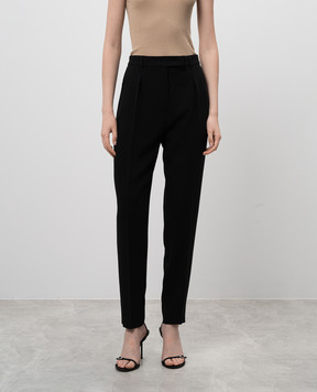Max Mara Чорні штани EGUALE з защипами EGUALE