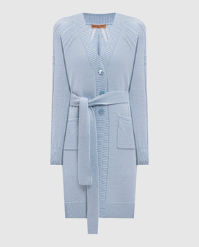 Ermanno Scervino Блакитний подовжений кардиган з вовною та кашеміром D454N504CTLGDYI