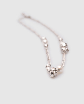 Alexander McQueen Сріблястий ланцюжок з намистинами та черепами 836692J16PA