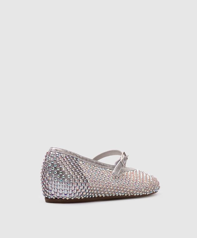 Le Silla Сірі балетки GILDA з кристалами 0189C020MTPPCAZ зображення 3
